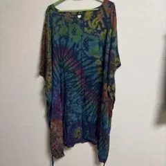 タイダイ柄 ポンチョ風チュニック