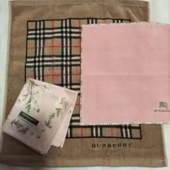 BURBERRY 花柄・チェック柄ハンカチセット