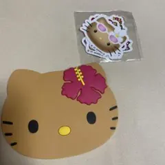 ハローキティ フェイス型ミラー＆ステッカーセット