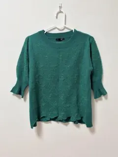 Ranan 半袖 ニット 刺繍 グリーン Mサイズのサムネイル