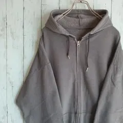 US輸入 古着 FRUIT THE LOOM ジップパーカー グレー XL