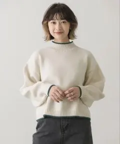 RETRO GIRL バイカラーニットプルオーバー Fサイズ