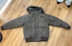 ブラウン ダウンジャケット フード付き　ノースフェイス