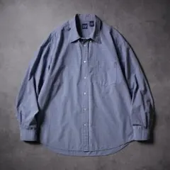 90s OLD GAP チェックシャツ 長袖シャツ ライトブルー