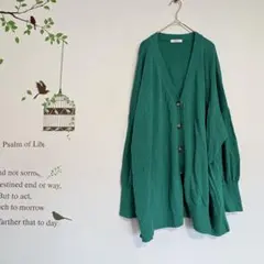 スタジオクリップ /Vネックカーディガン ニット ビッグ グリーン F