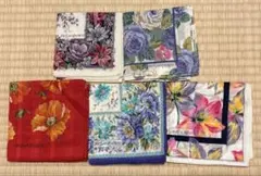 Yves Saint Laurent 花柄ハンカチ 5枚セット