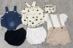 70 女の子　ロンパース カバーオール　まとめ売り 6枚セット 夏服のサムネイル