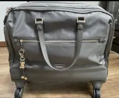 希少美品　サムソナイト　キャリーケース　機内持ち込み　グレー　４輪　収納ハンドル