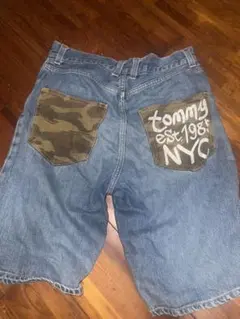 TOMMY ESTABLISHED ハーフパンツ　Sサイズ　迷彩ポケット　デニム