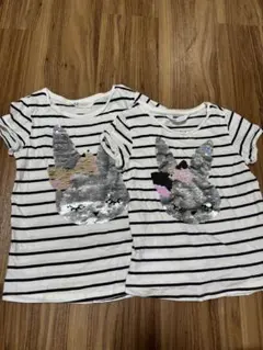 ウサギデザインTシャツ2枚セット 120cm 110cm