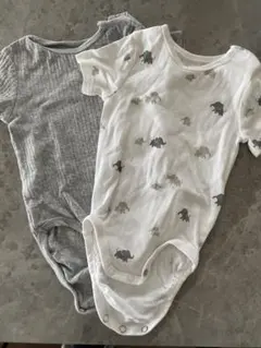 H&M オーガニックコットン ボディスーツ2枚セットベビー肌着