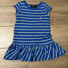ラルフ　ワンピース ボーダー　100 ブルー　キッズ　女の子のサムネイル