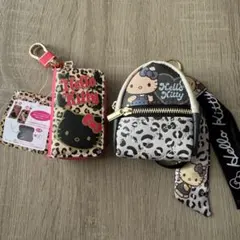 ハローキティ　ヒョウ柄　キーケース&リュック型ミニポーチ
