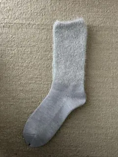 グレー ふわふわ長めソックス