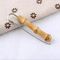 【金具：SILVER】ブローチ　キルトピン　バンブー竹　カブトピン ショールピン