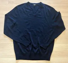 ネイビー Vネック 長袖ニット Sサイズ