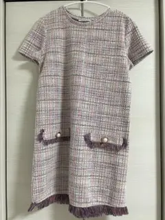 ZARA Trafaluc ツイード半袖ワンピース M
