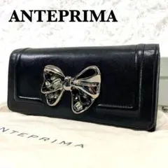 ANTEPRIMA　アンテプリマ　長財布　リボン　ビジュー　レザーウォレット　黒のサムネイル