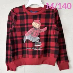 新作◇ラルフローレン ガールズ ポロベア フリーススウェット 赤 M/140