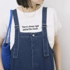 美品★サマンサモスモスブルー ロゴ刺繍 フレンチスリーブ Tシャツ 白