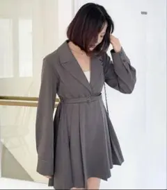 loin nuit ロワンニュイ ラインストーンリボンシャツ グレー ビスチェ loin nuit ロワンニュイ ラインストーンリボンシャツグレービスチェ