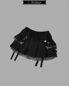 Dimmoire サイドフリルミニスカート/Black ￼Mサイズ