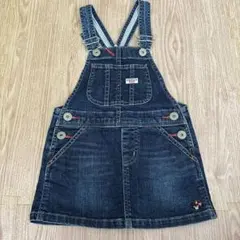 DOUBLE.B デニムオーバーオールワンピース 100