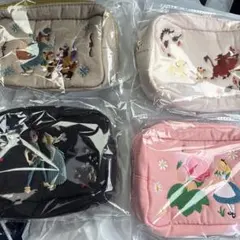 ディズニー キャラクター 刺繍 ポーチ　全４種