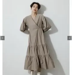 AZUL BY MOUSSY 2WAYカシュクールティアードワンピース　ベージュ