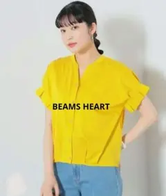 新品　BEAMS HEART スキッパーネック カットソー きれいめ オフィスのサムネイル