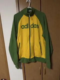 adidas ジャージ イエロー/グリーン　ドラックジャケット