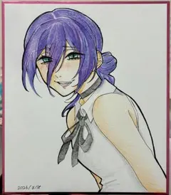 チェンソーマン レゼ 手描きイラスト ファンアート アナログ ガーベラ