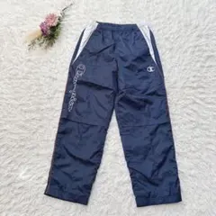 チャンピオン トラックパンツ ナイロン トレーニング ドロスト ネイビー 白