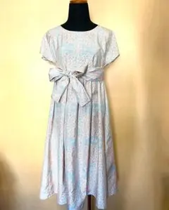 着物リメイクワンピース　リボン　004 フレアワンピース　11号サイズ　115