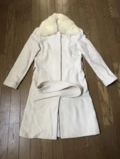 ロングコート　ラビットファー　7号　オフホワイト