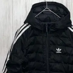 【人気・定番】アディダス 中綿 ジャケット ロゴ刺繍 ブラック M