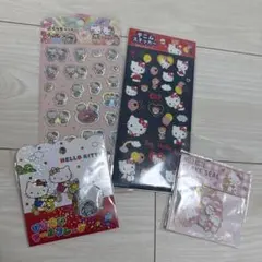 ハローキティ おはじきシール　デニムステッカー　フレークシール　ぷくっとシール