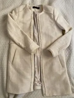 ZARA ザラ　ツイード　コート　ノーカラー　Mサイズ