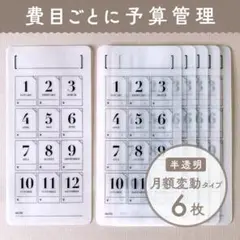 シンプルな家計管理シート [月額変動タイプ/半透明] 6枚
