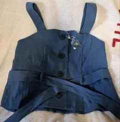 ダークブルー ボタン付きキャミソール