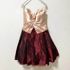 【エメ】 AIMER パーティドレス 9号 バイカラー 結婚式 ハートカット