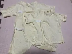 ベビー肌着 3枚セット イエロー ドット柄