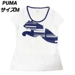 PUMA プーマ　テニスウェア Tシャツ ホワイト ネイビー　半袖のサムネイル