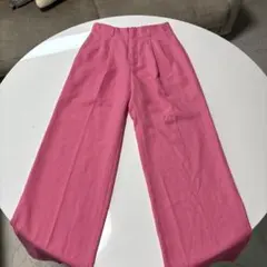 ＧＵピンク プリーツ入り ワイドパンツ