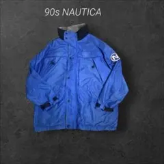 【希少】90s ノーティカ 2ウェイ　アームN刺繍　ナイロンジャケット