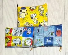 新品　スヌーピー　SNOOPY 折りたたみ　大容量　エコバッグ　3個セット