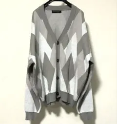 CONFIRM コンファーム アーガイルルーズシルエットニットカーディガン　M