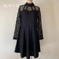 フォーマル シースルー ワンピース レース 結婚式 二次会