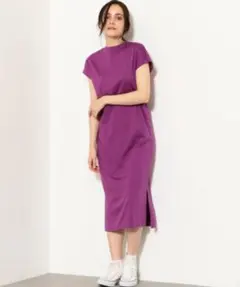 極美品　ユナイテッドアローズ　NFC ミドルネック フレンチスリーブ ワンピース