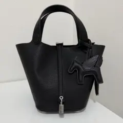 新品 本革 高級 キューブバッグ バケツバッグ ブラック ハンドバッグ 
